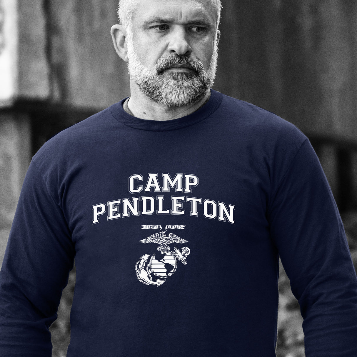 Marine Corps Base Collegiate EGA Long Sleeve T-Shirt - SGT GRIT