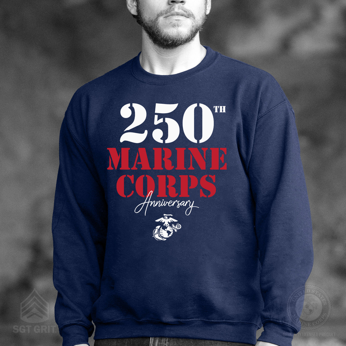 USMC 250th Anniversary Stencil Sweatshirt - SGT GRIT