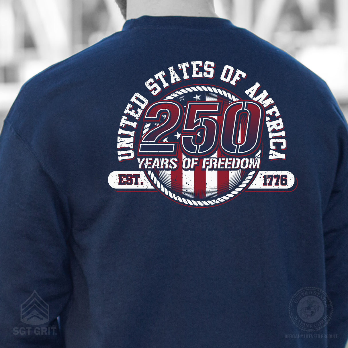 250 Years of Freedom Sweatshirt - Back Design - SGT GRIT