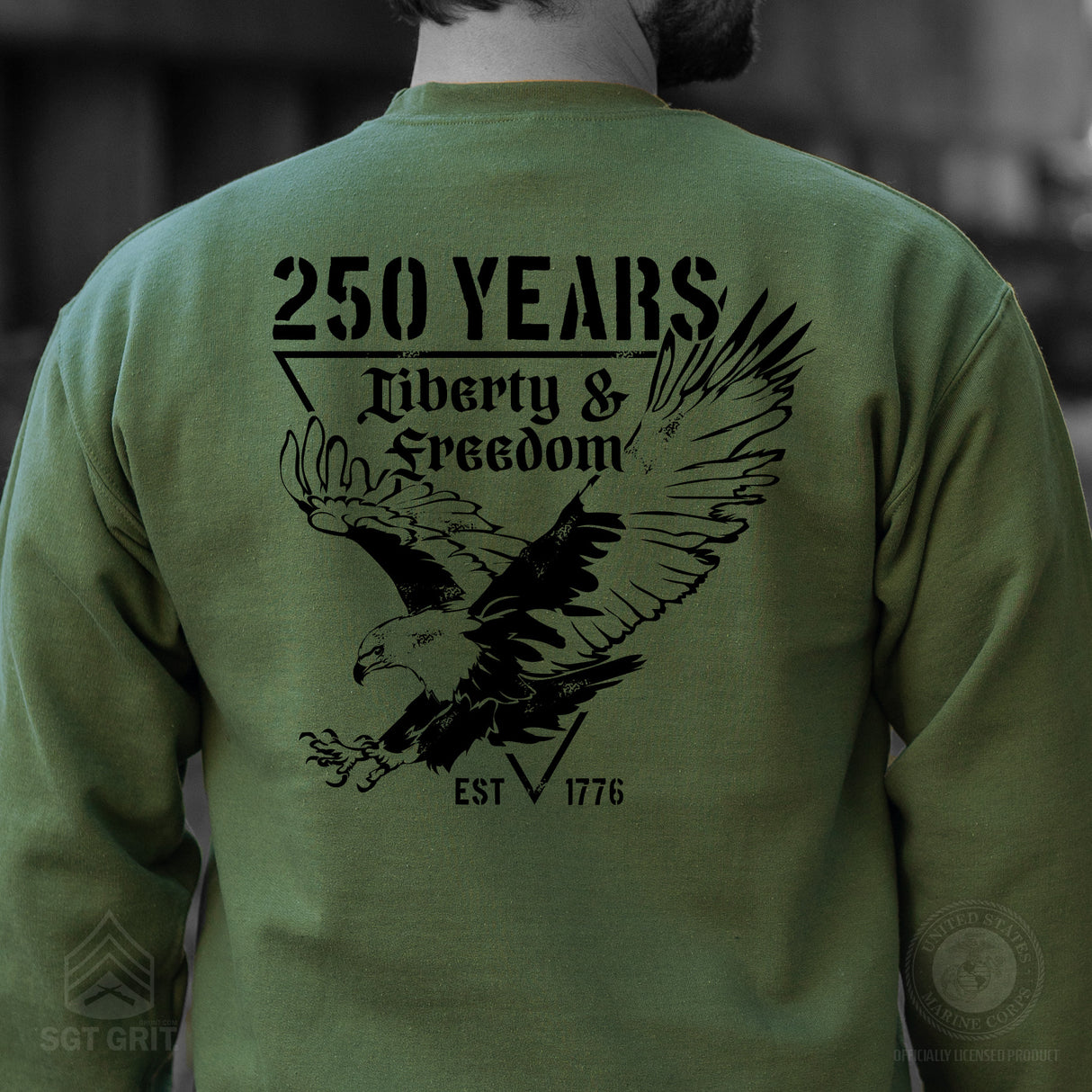 250 Years Eagle Sweatshirt – OD Green - SGT GRIT