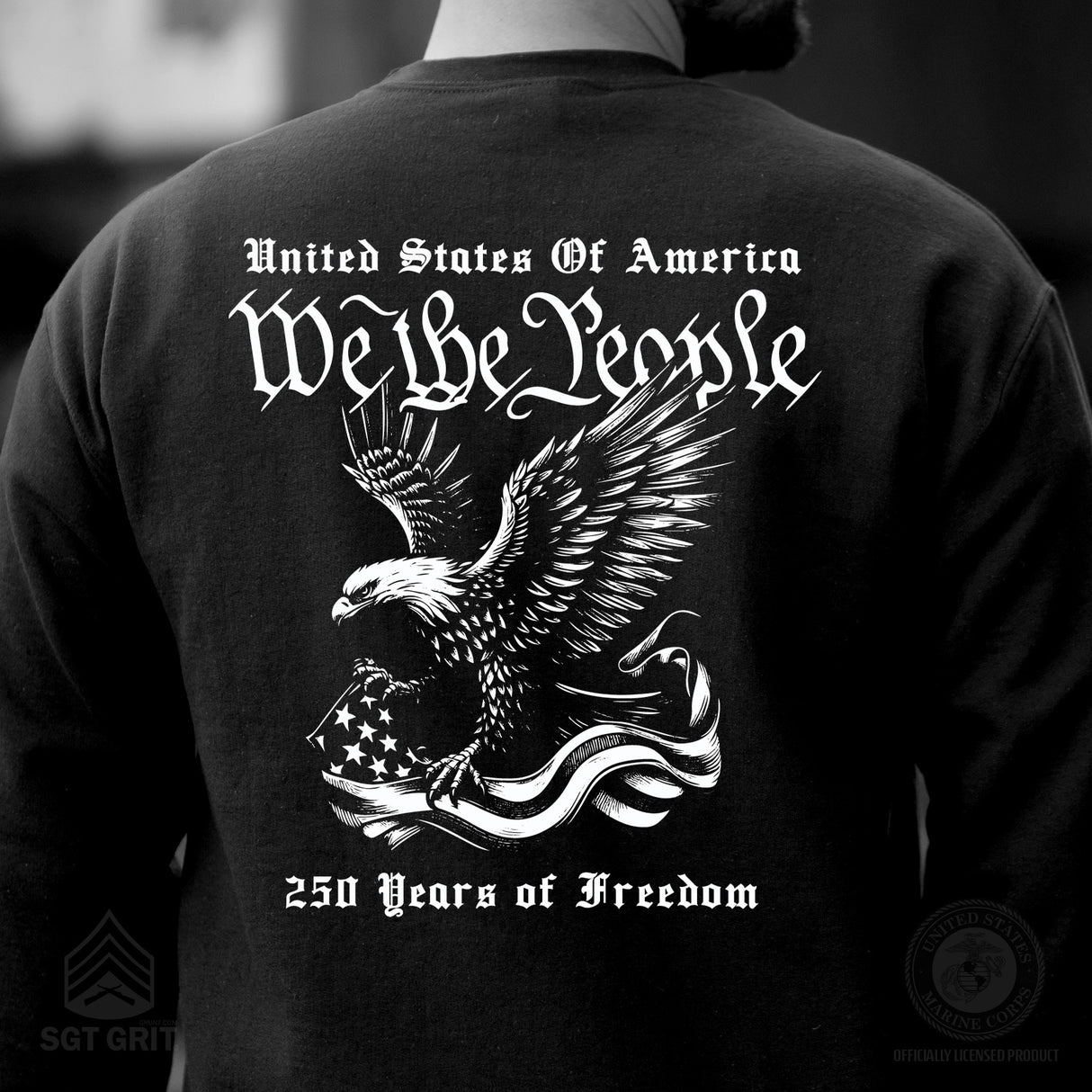 We The People 250 Years Eagle Sweatshirt- Back Design - SGT GRIT