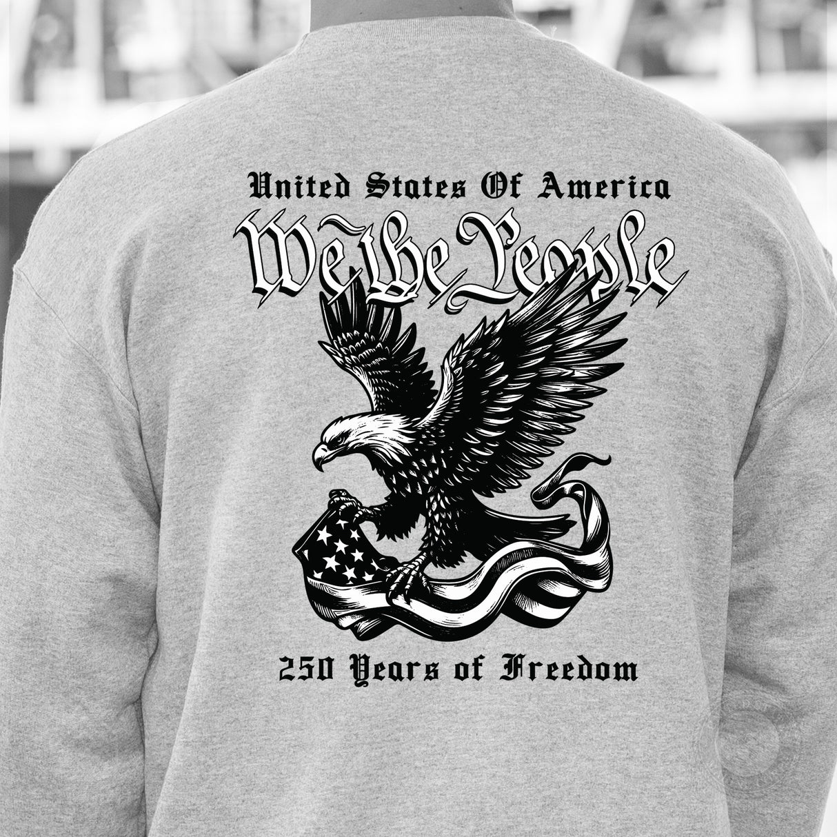 We The People 250 Years Eagle Sweatshirt- Back Design - SGT GRIT
