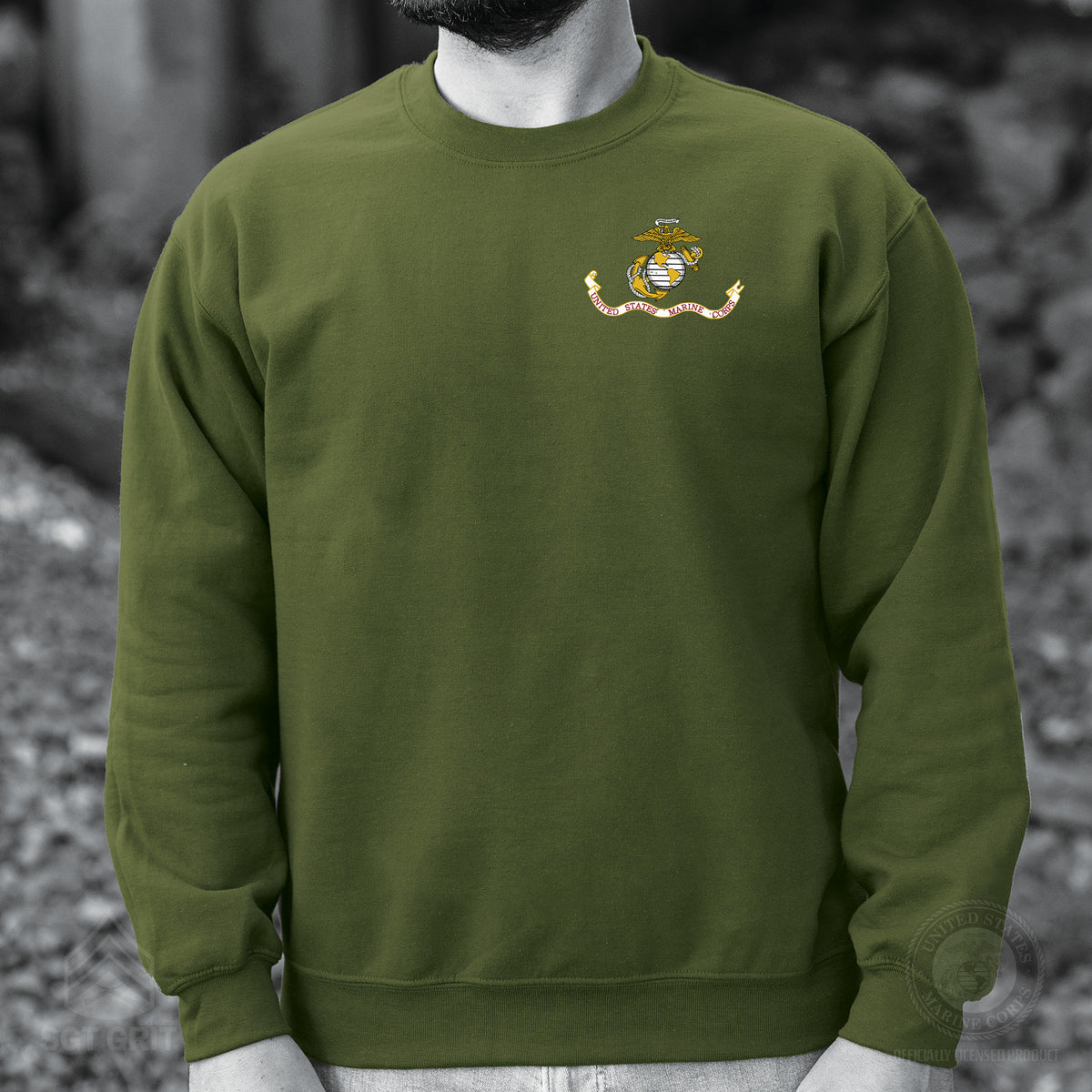 USMC Christmas Stocking Sweatshirt- Left Chest - SGT GRIT