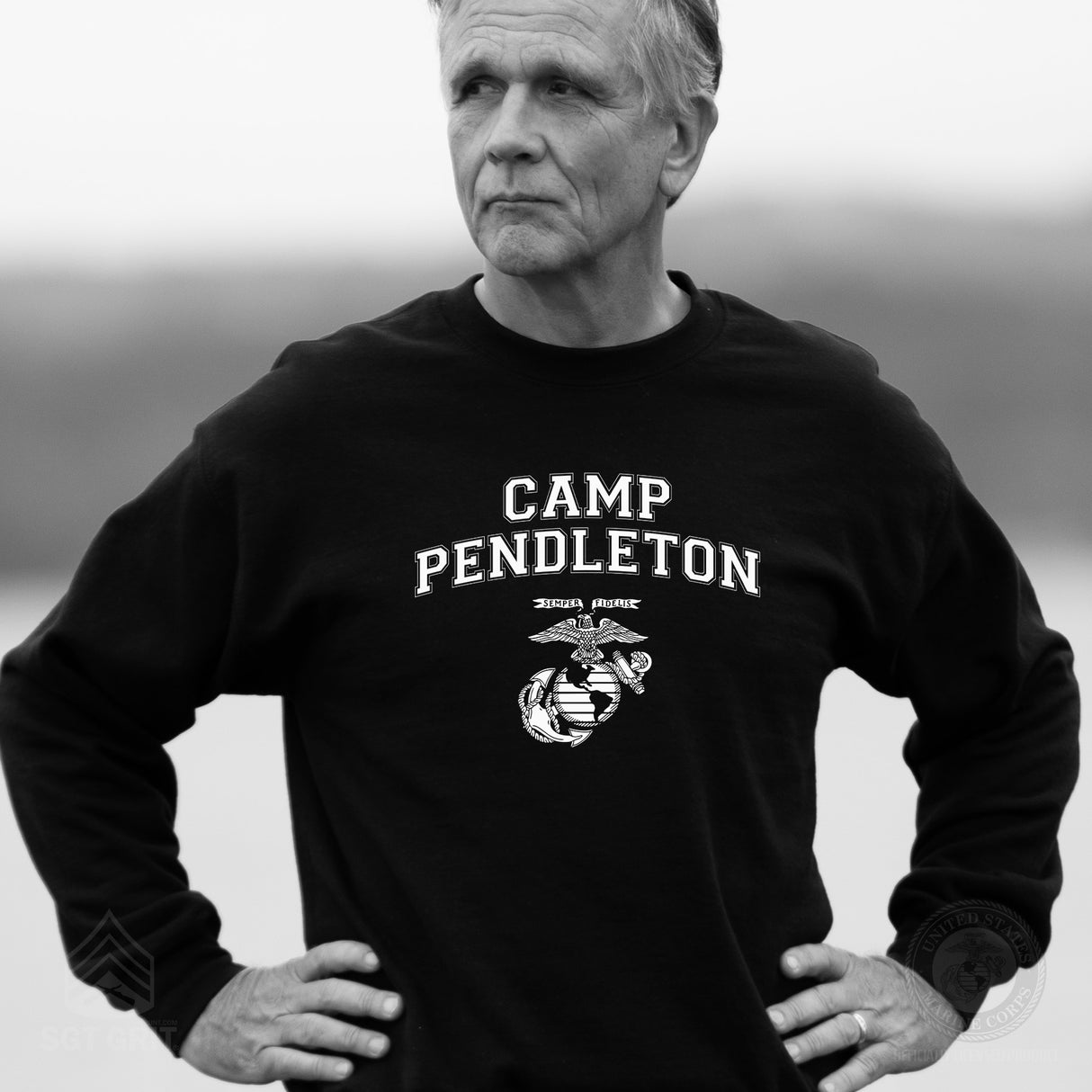 Marine Corps Base Collegiate EGA Sweatshirt - SGT GRIT