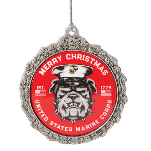 Christmas Bulldog Pewter Ornament - SGT GRIT