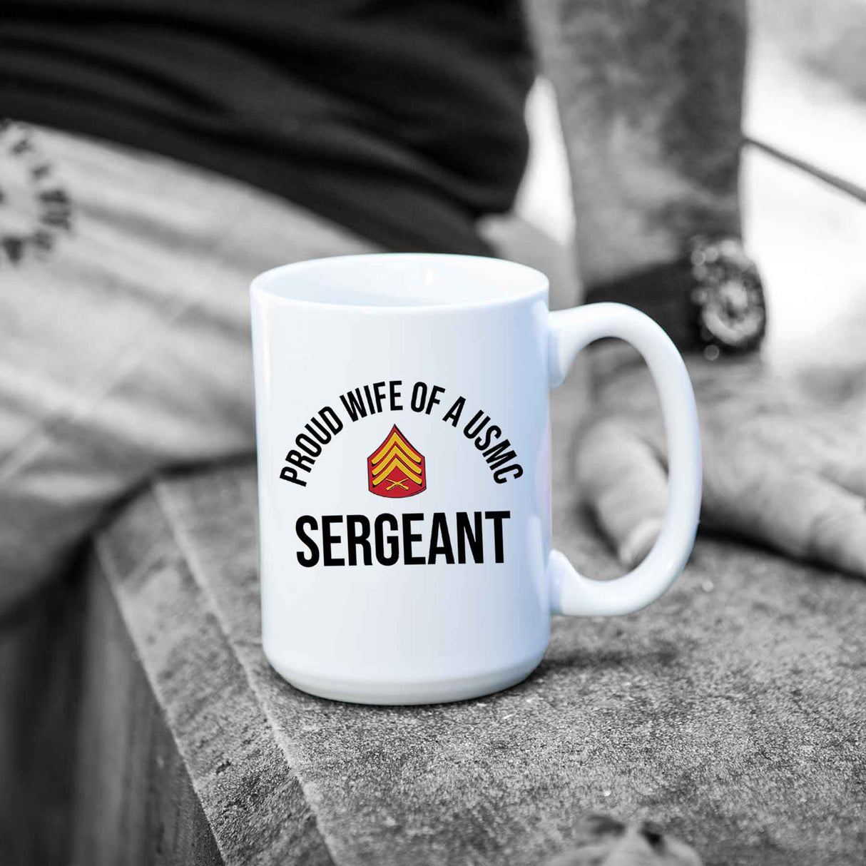 Wife of a Marine Choose Your Rank Mug - SGT GRIT