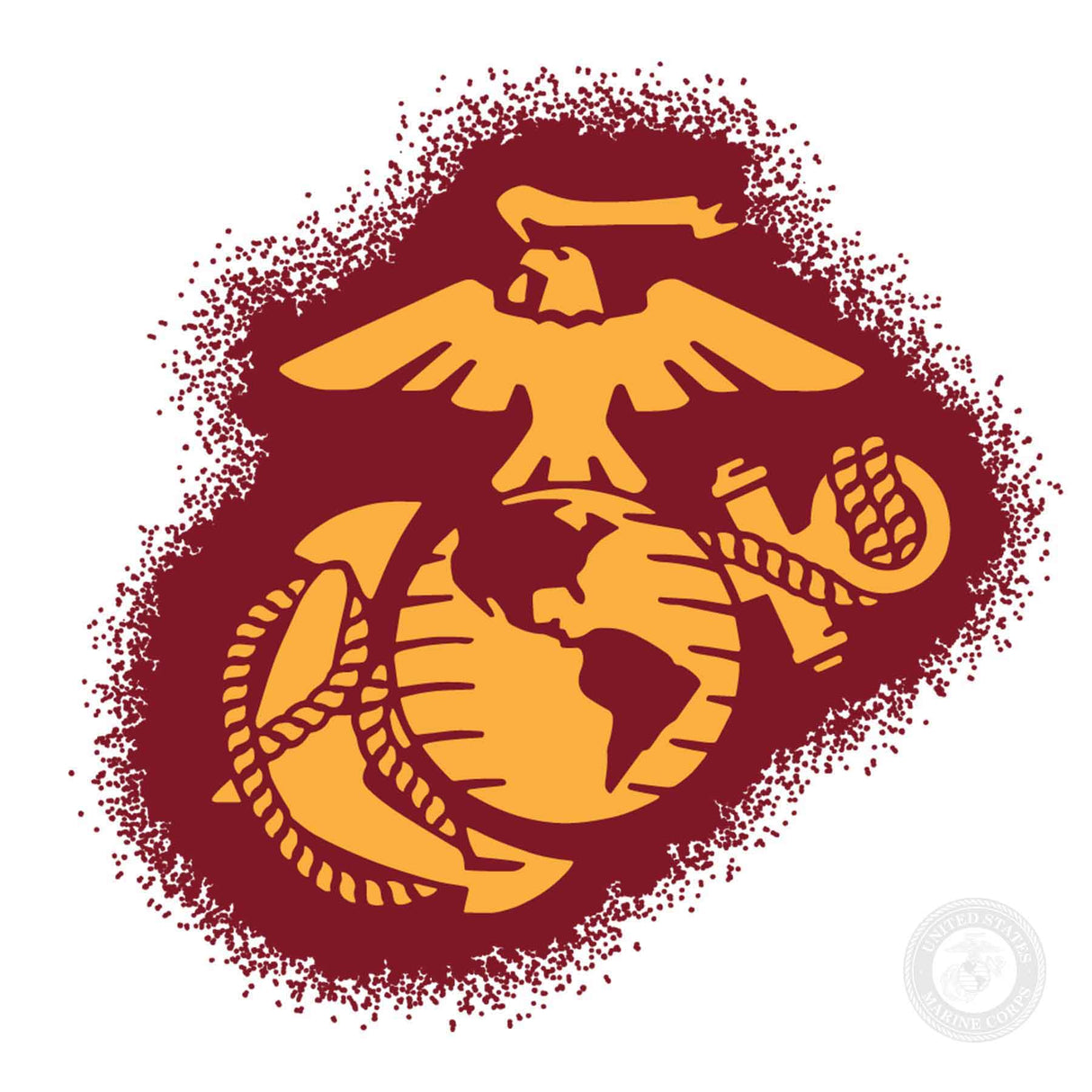 USMC Eagle, Globe, and Anchor Painted Mug- Red/Gold - SGT GRIT