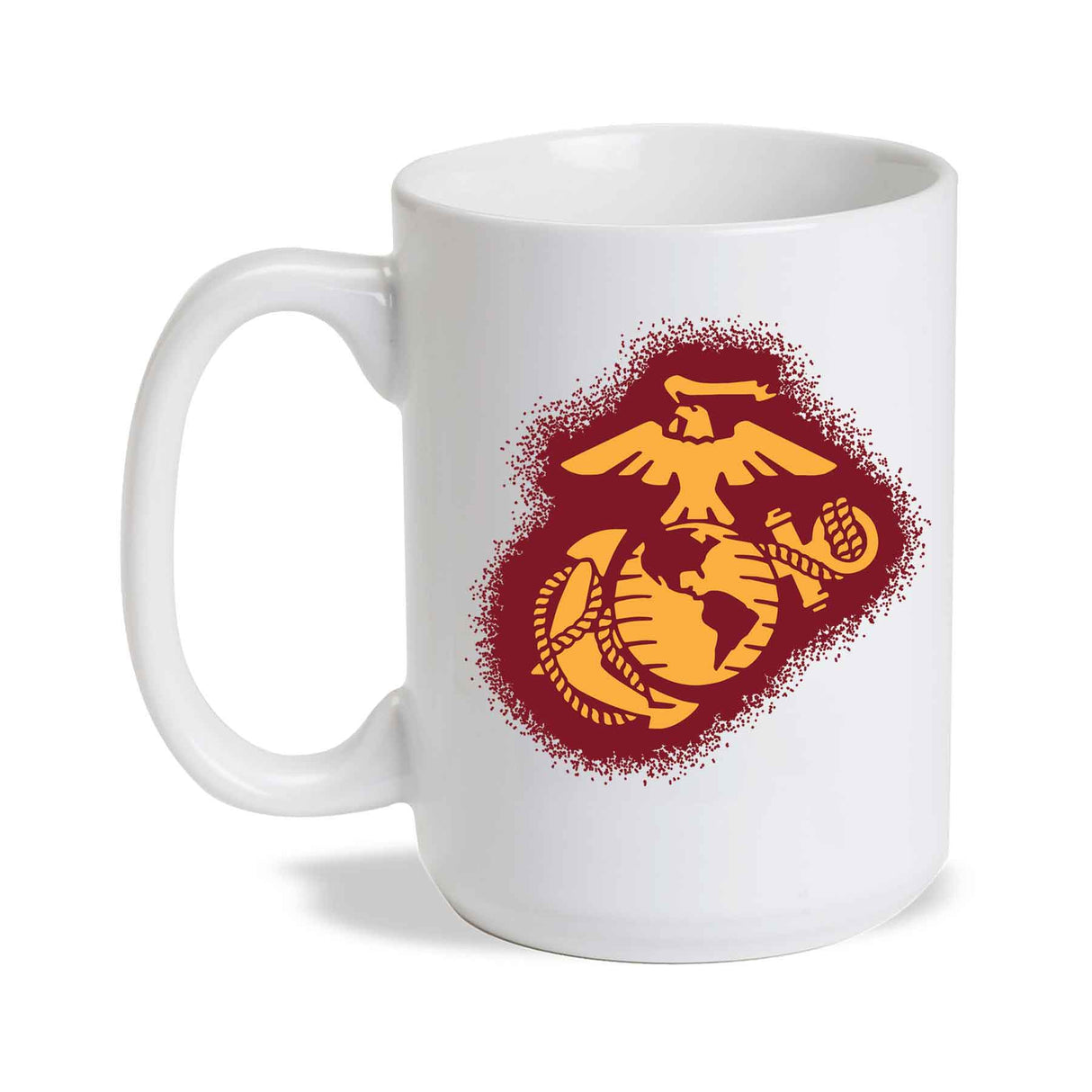 USMC Eagle, Globe, and Anchor Painted Mug- Red/Gold - SGT GRIT