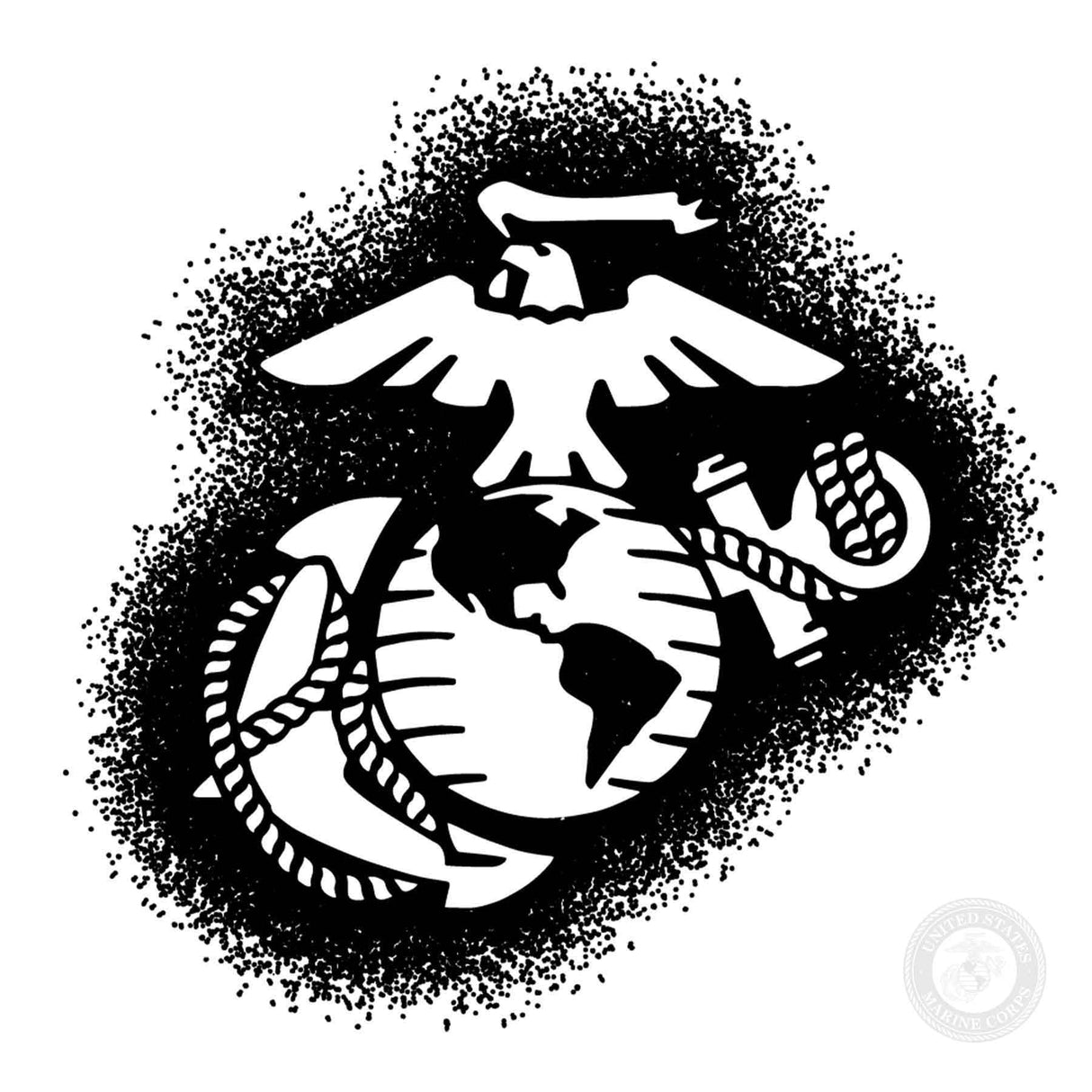 USMC Eagle, Globe, and Anchor Painted Mug- Black - SGT GRIT