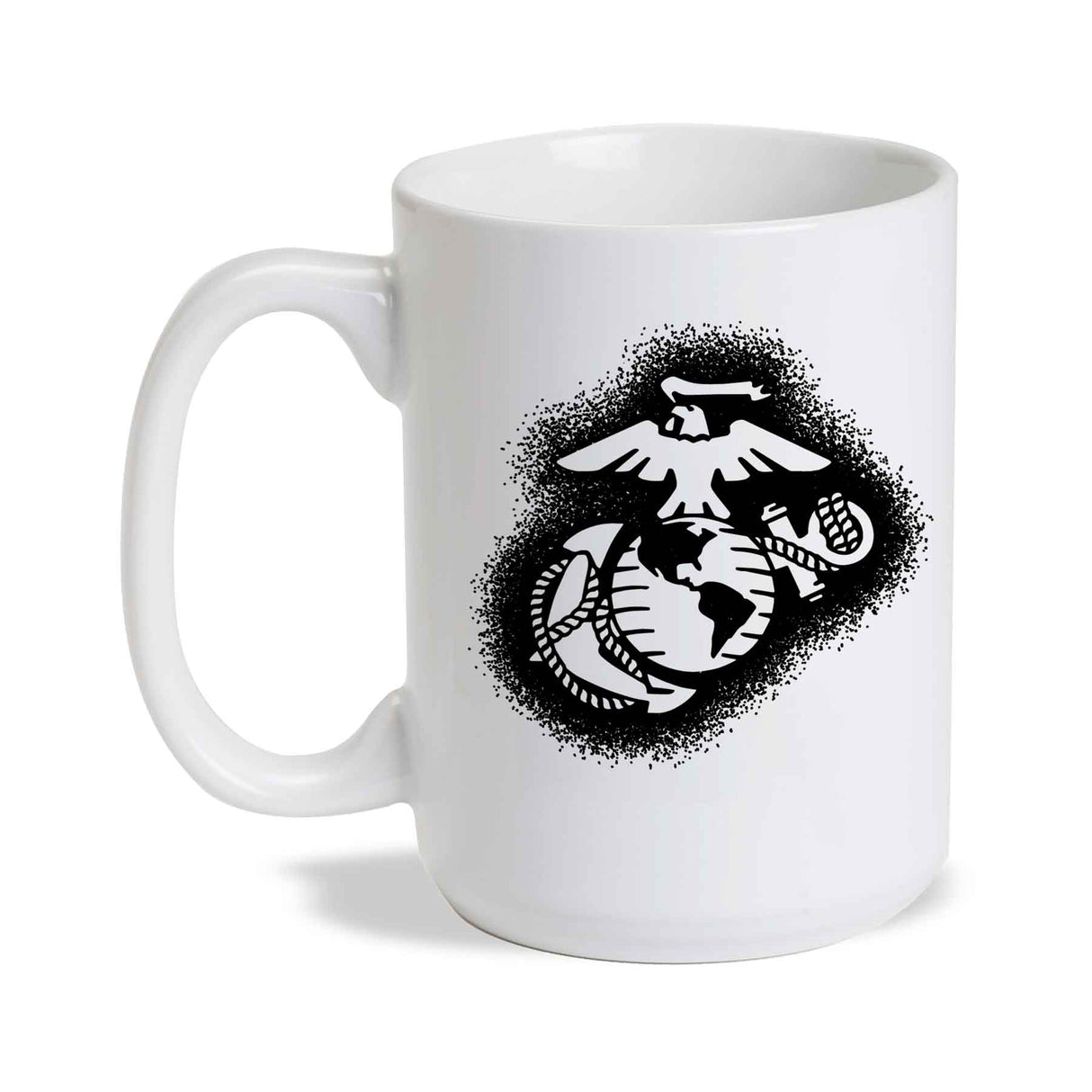 USMC Eagle, Globe, and Anchor Painted Mug- Black - SGT GRIT