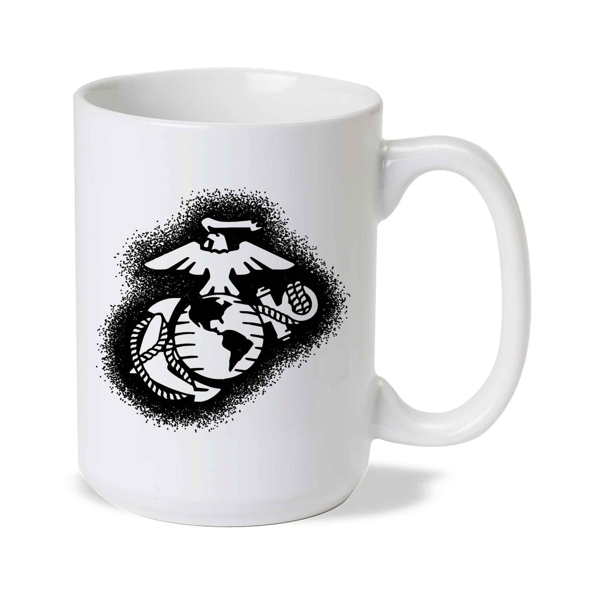 USMC Eagle, Globe, and Anchor Painted Mug- Black - SGT GRIT