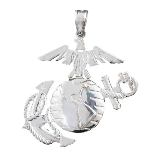 1.5" Eagle, Globe, and Anchor Pendant - Sterling Silver - SGT GRIT