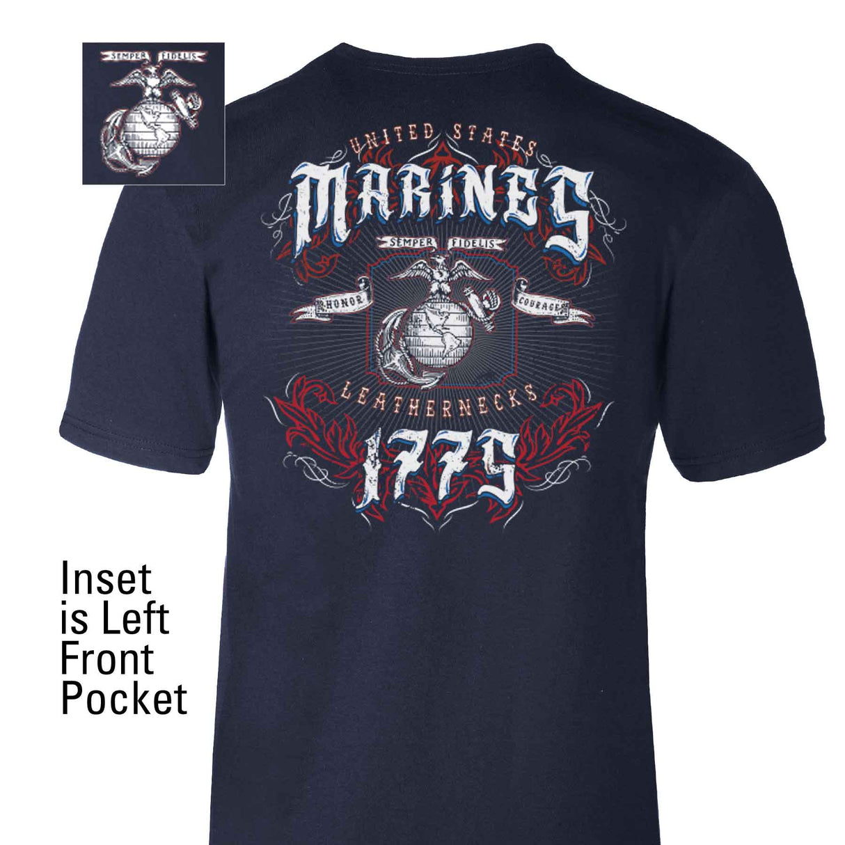 Leathernecks Back With Full Pocket T-shirt - SGT GRIT