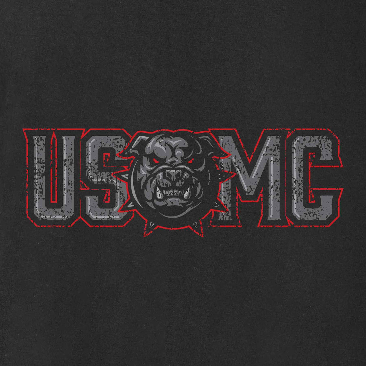 USMC Devil Dog Back With Front Pocket T-shirt, Gray EGA - SGT GRIT