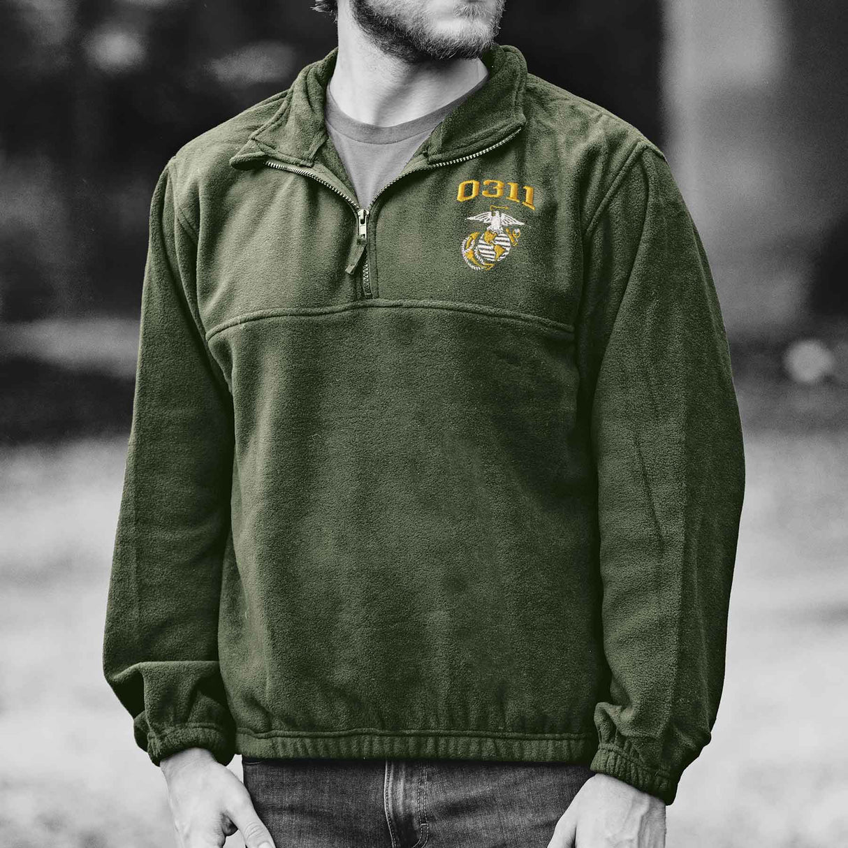 Marine Corps MOS Embroidered Fleece Quarter Zip - SGT GRIT