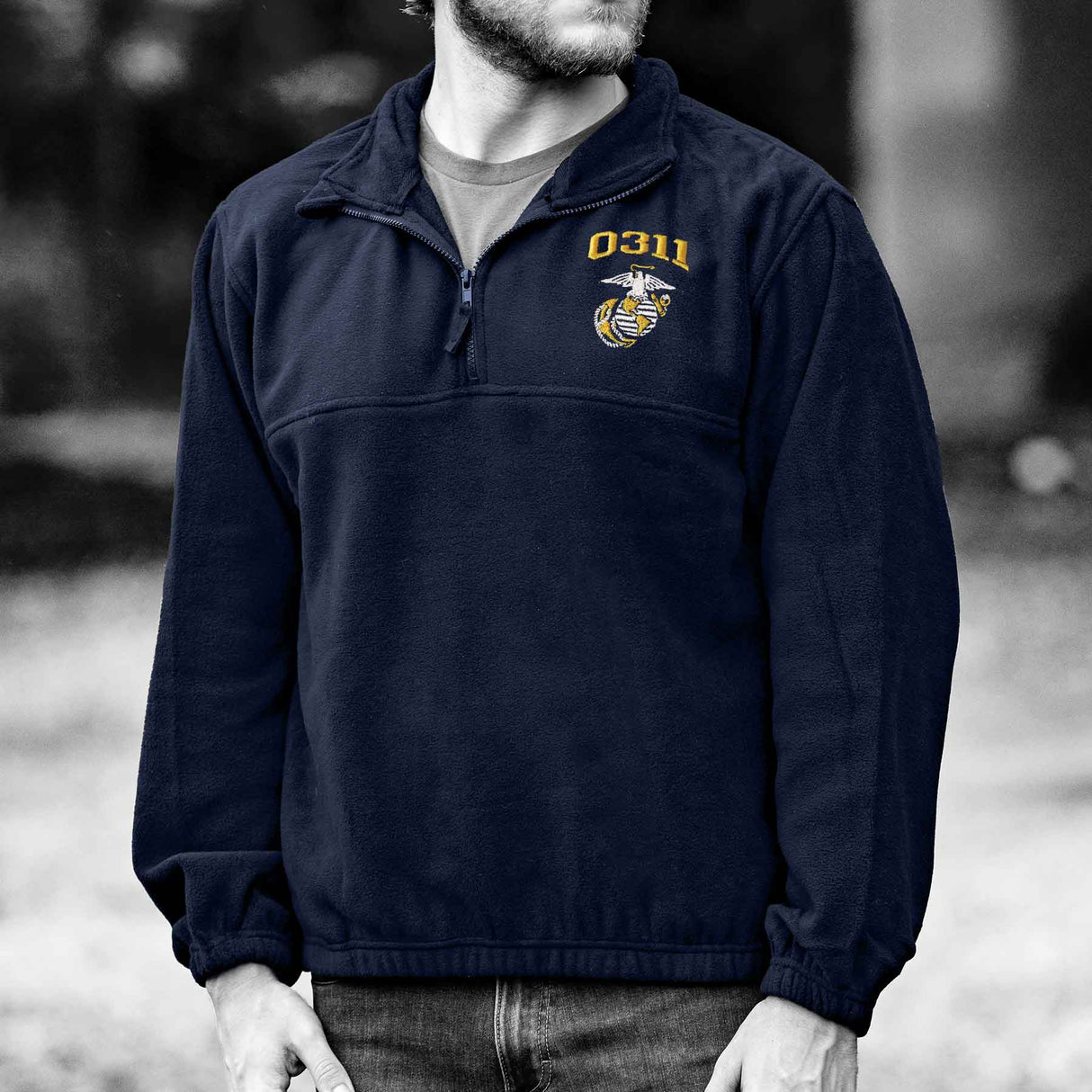 Marine Corps MOS Embroidered Fleece Quarter Zip - SGT GRIT