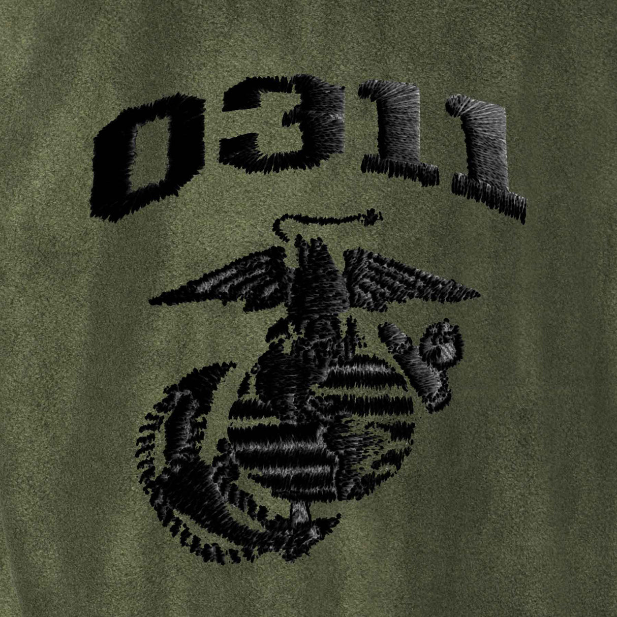 Marine Corps MOS Embroidered Fleece Quarter Zip - Green with Black - SGT GRIT