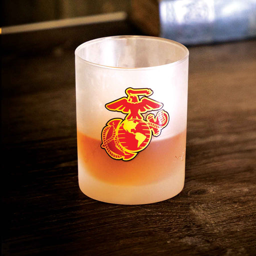 USMC EGA Frosted Double Old Fashioned Glass - SGT GRIT