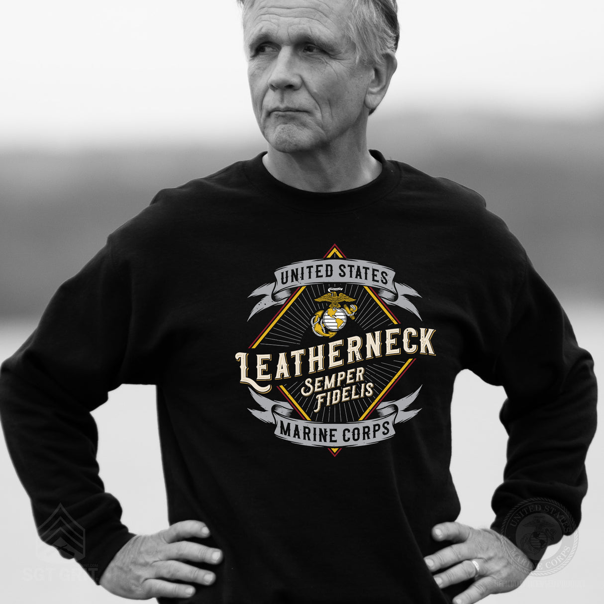 Marines Leatherneck Diamond Sweatshirt - SGT GRIT