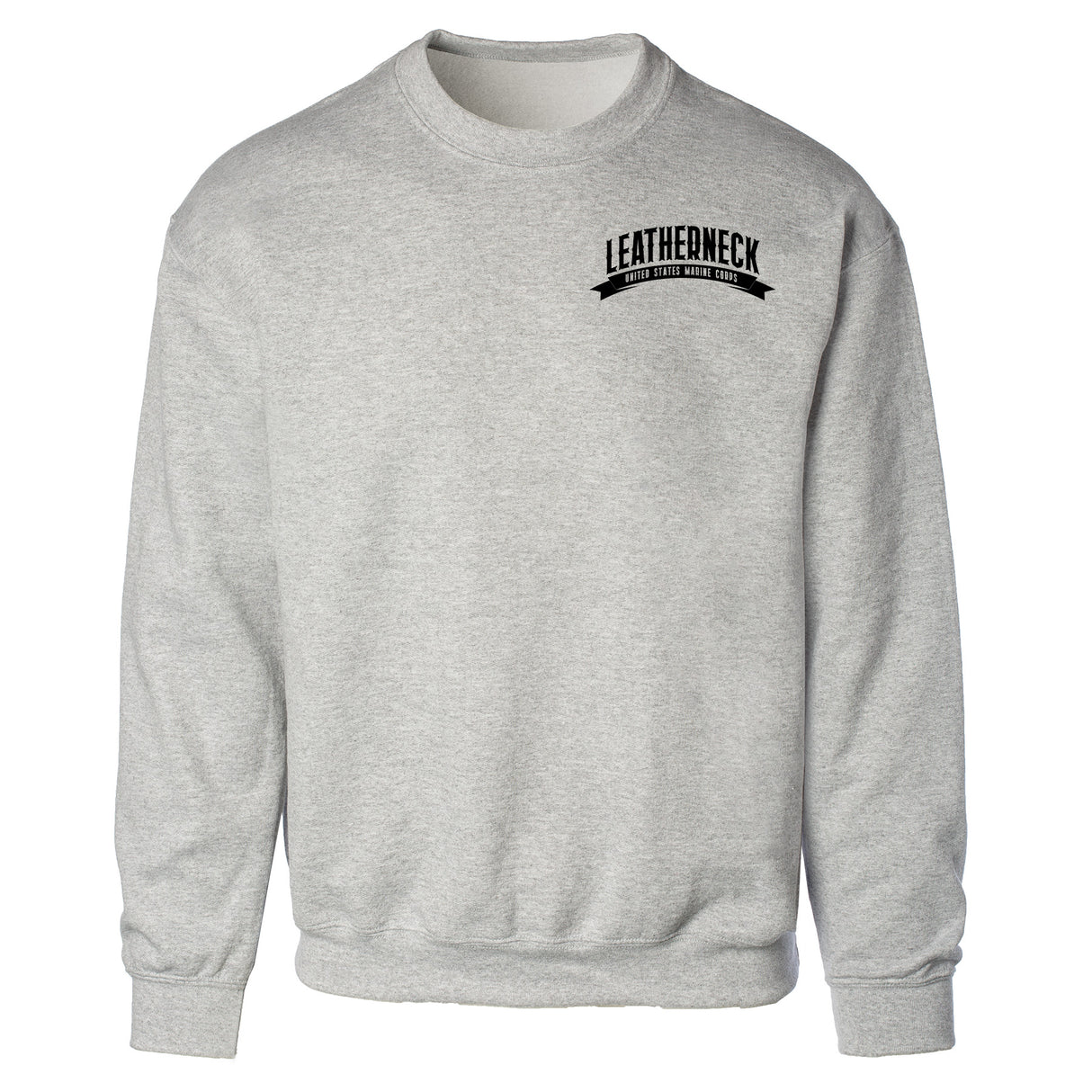 USMC Leatherneck Left Chest Sweatshirt- Gray - SGT GRIT