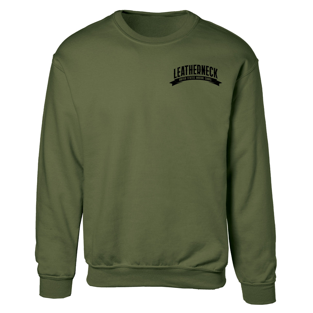 USMC Leatherneck Left Chest Sweatshirt- OD Green - SGT GRIT