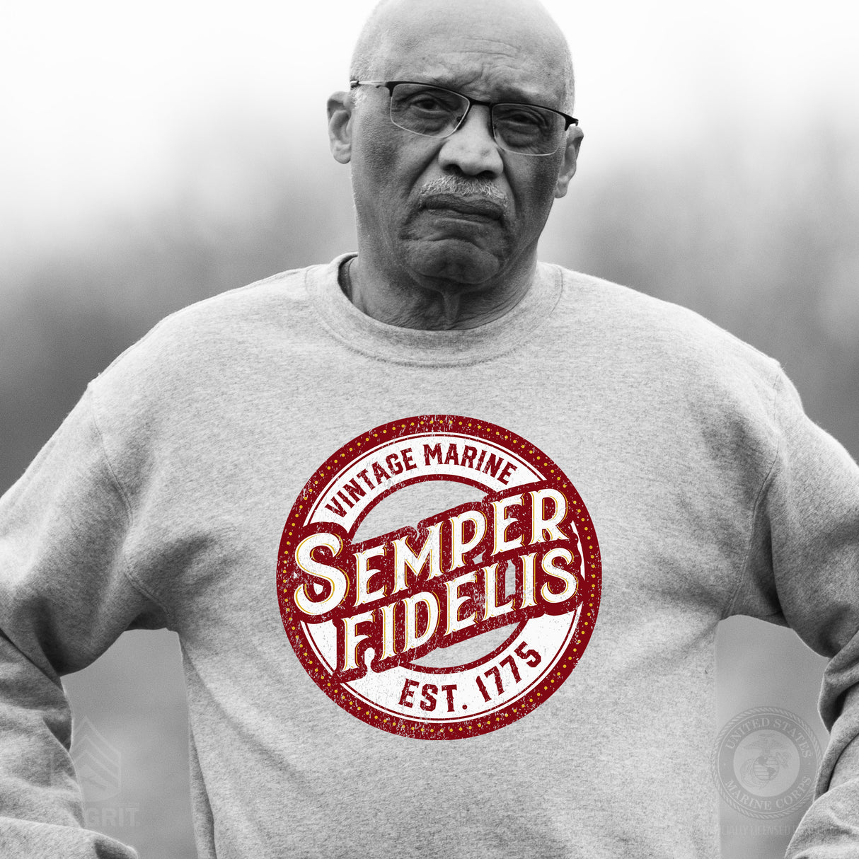 Semper Fidelis Vintage Marine Sweatshirt - SGT GRIT