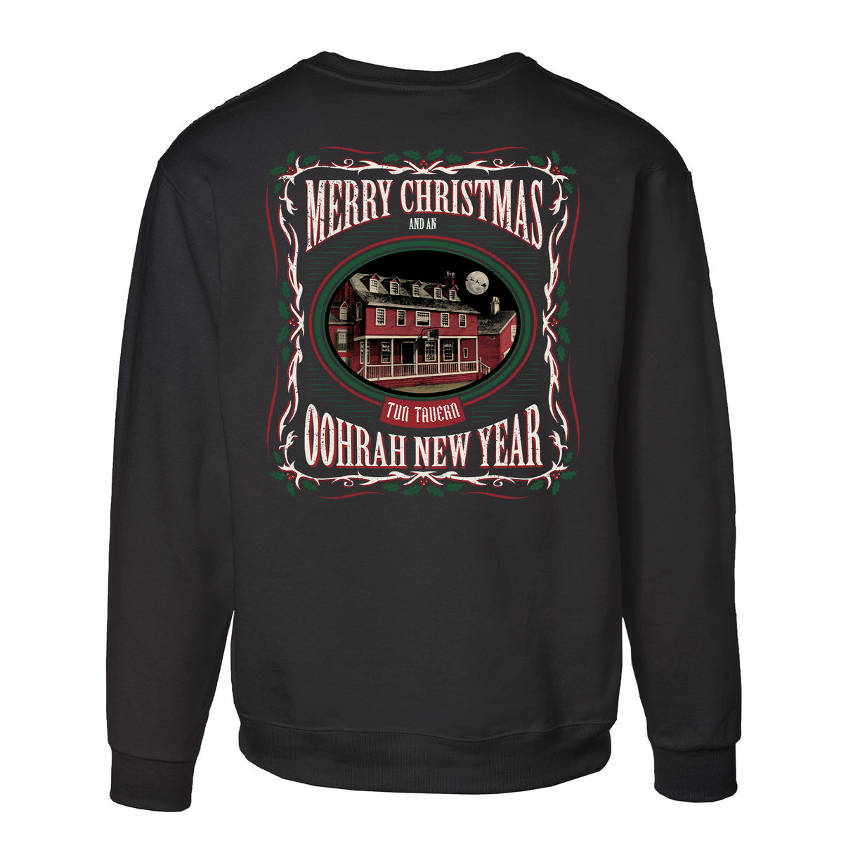 USMC Tun Tavern Christmas Sweatshirt Back Design- Black - SGT GRIT