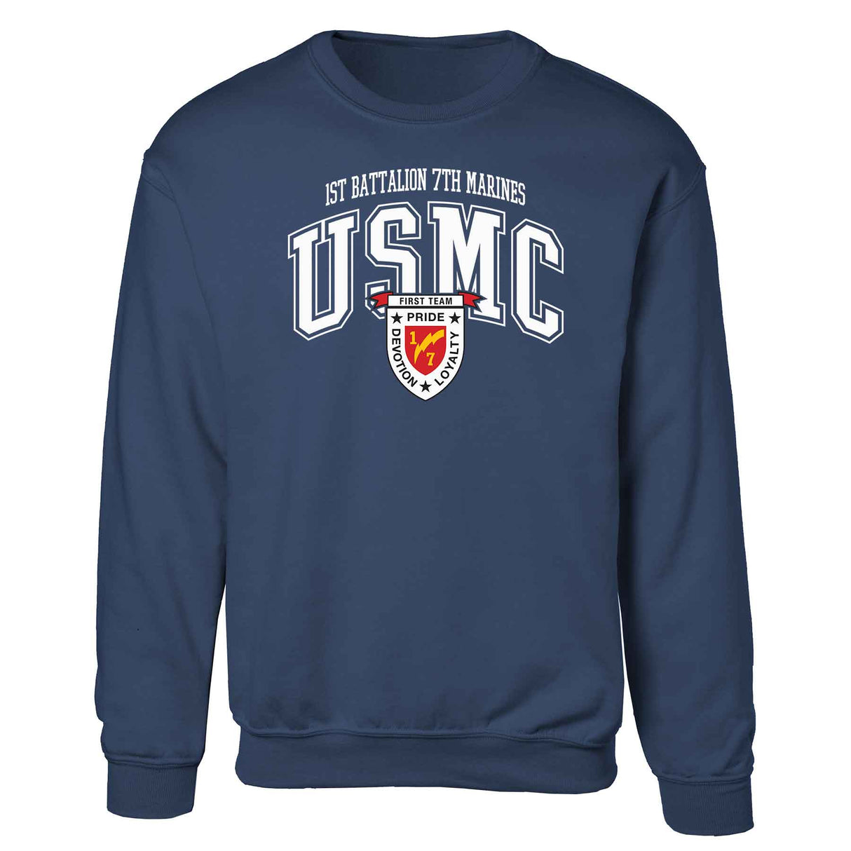1st Battalion 7th Marines Arched Sweatshirt - SGT GRIT