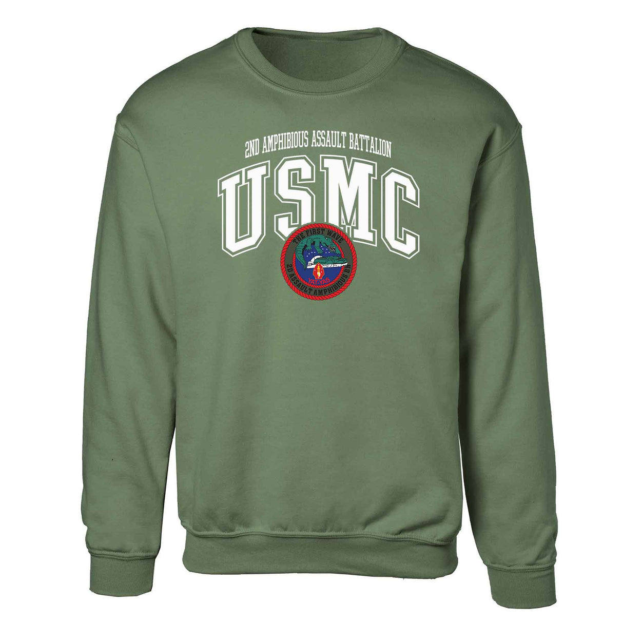 2nd Assualt Amphibious Bn Arched Sweatshirt - SGT GRIT
