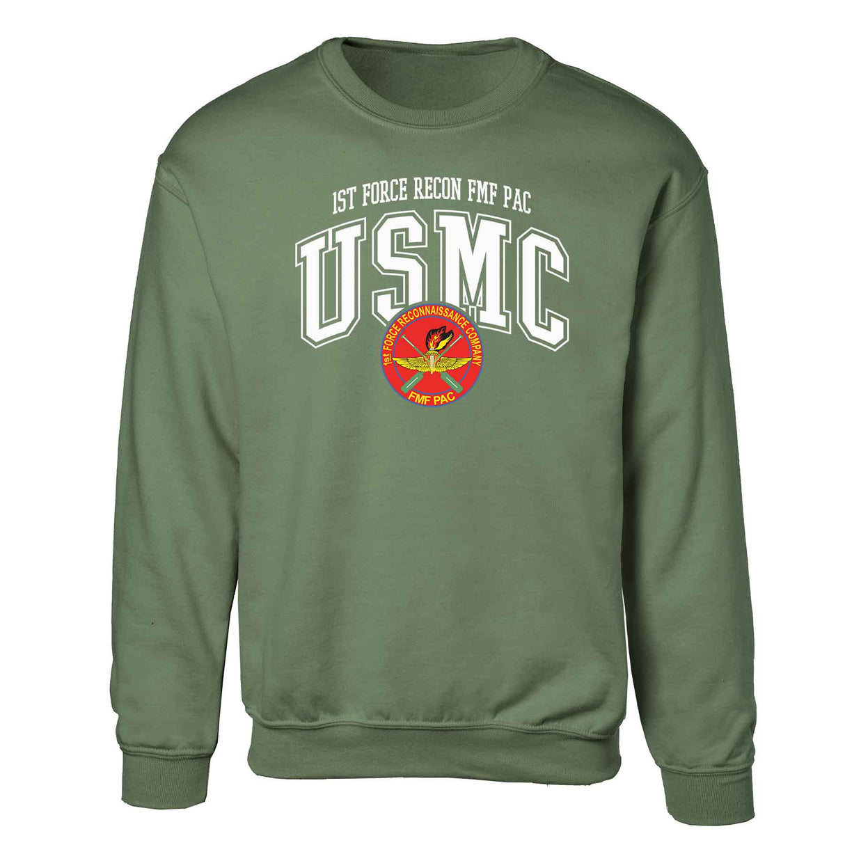 1st Force Recon FMF PAC Arched Sweatshirt - SGT GRIT
