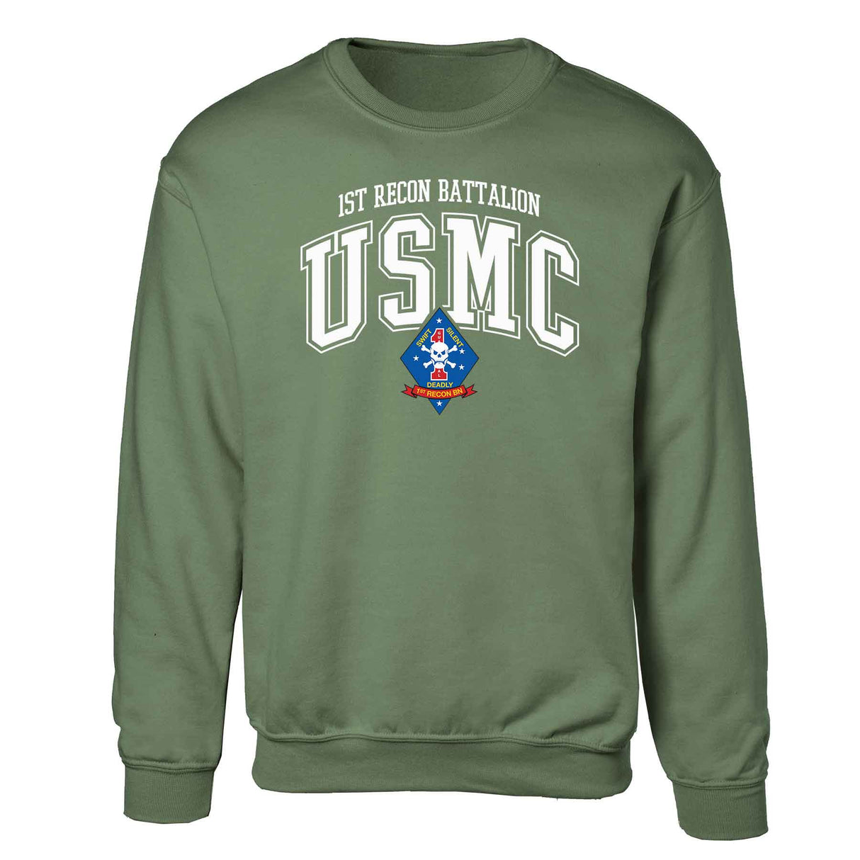 1st Recon Battalion Arched Sweatshirt - SGT GRIT
