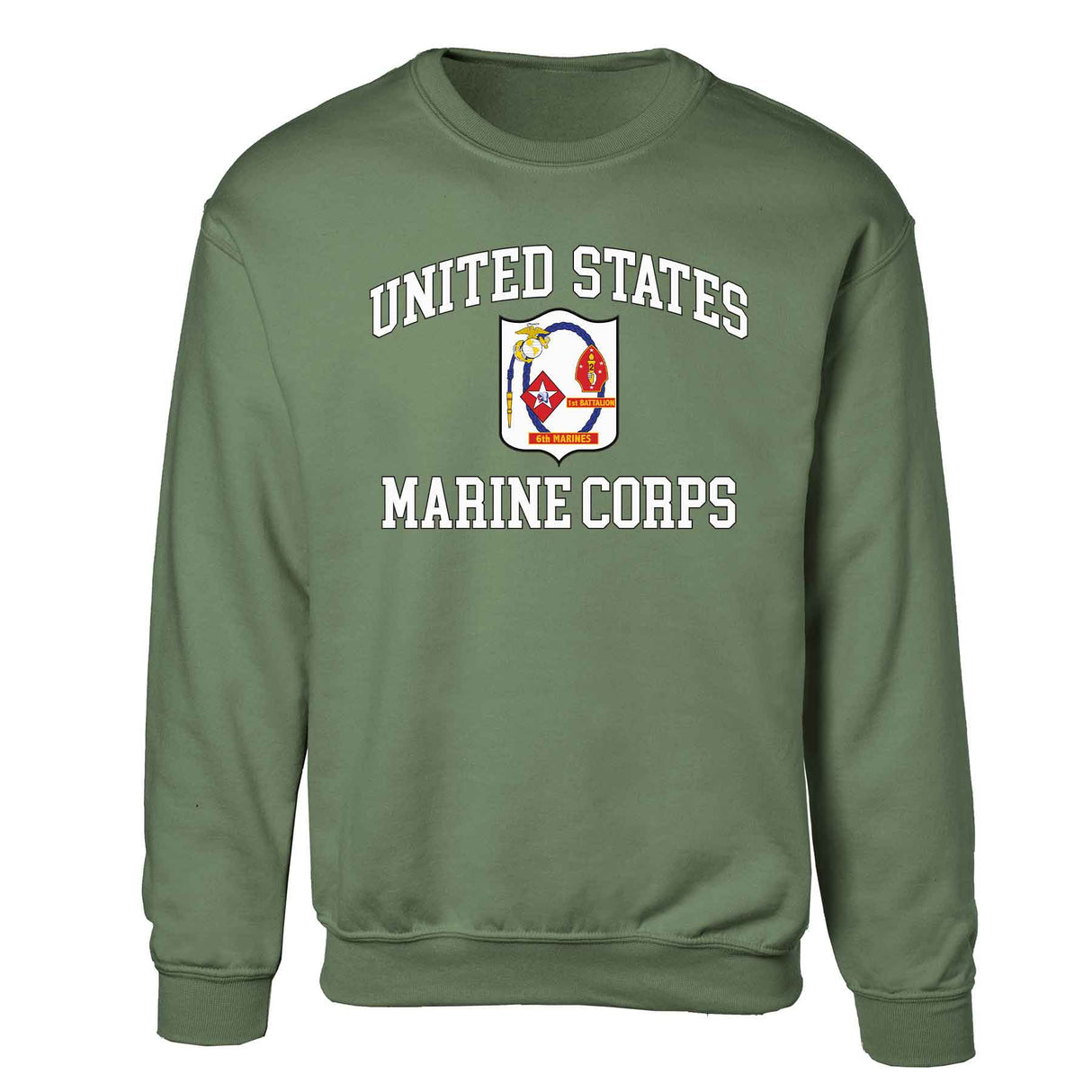 1st Battalion 6th Marines USMC Sweatshirt - SGT GRIT