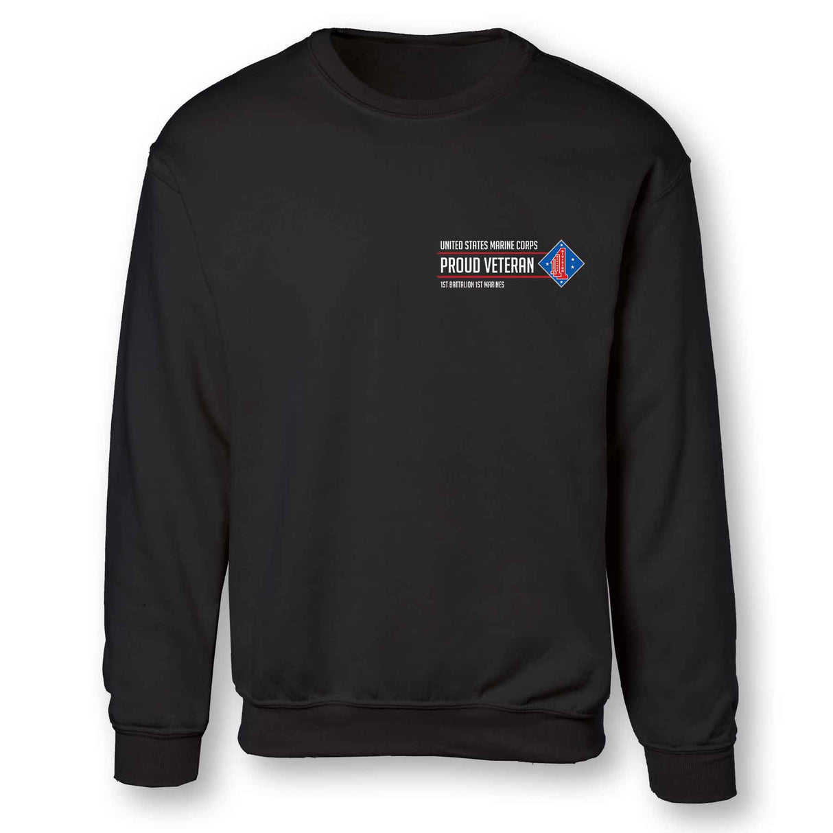 1st Battalion 1st Marines Proud Veteran Sweatshirt - SGT GRIT