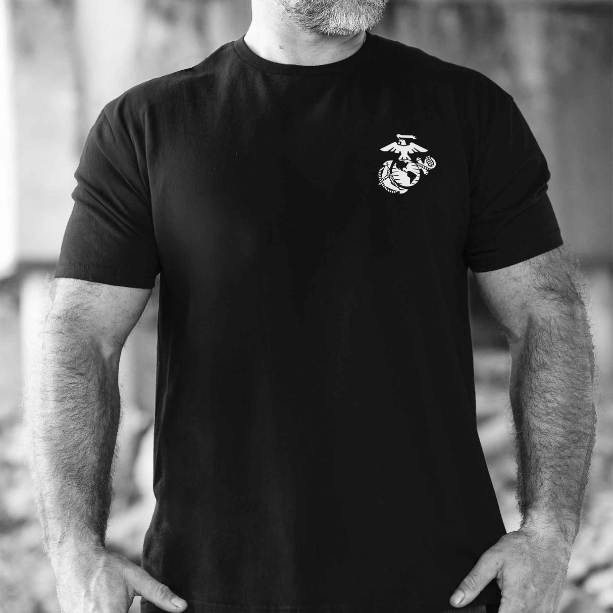 Grumpy Old Marine Vintage EGA Back With Left Chest T-shirt - SGT GRIT