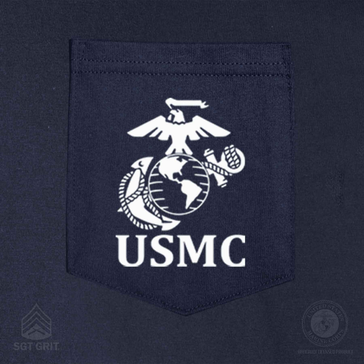 USMC Pocket T-Shirt with Marines EGA Emblem - SGT GRIT