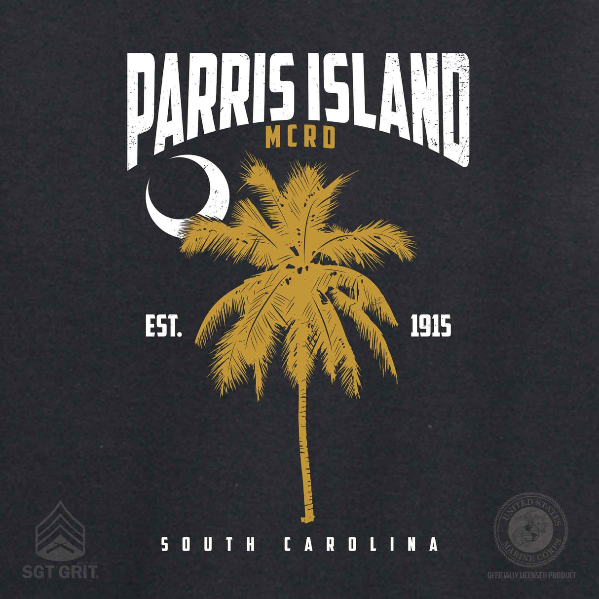 Parris Island MCRD Palm T-shirt - SGT GRIT