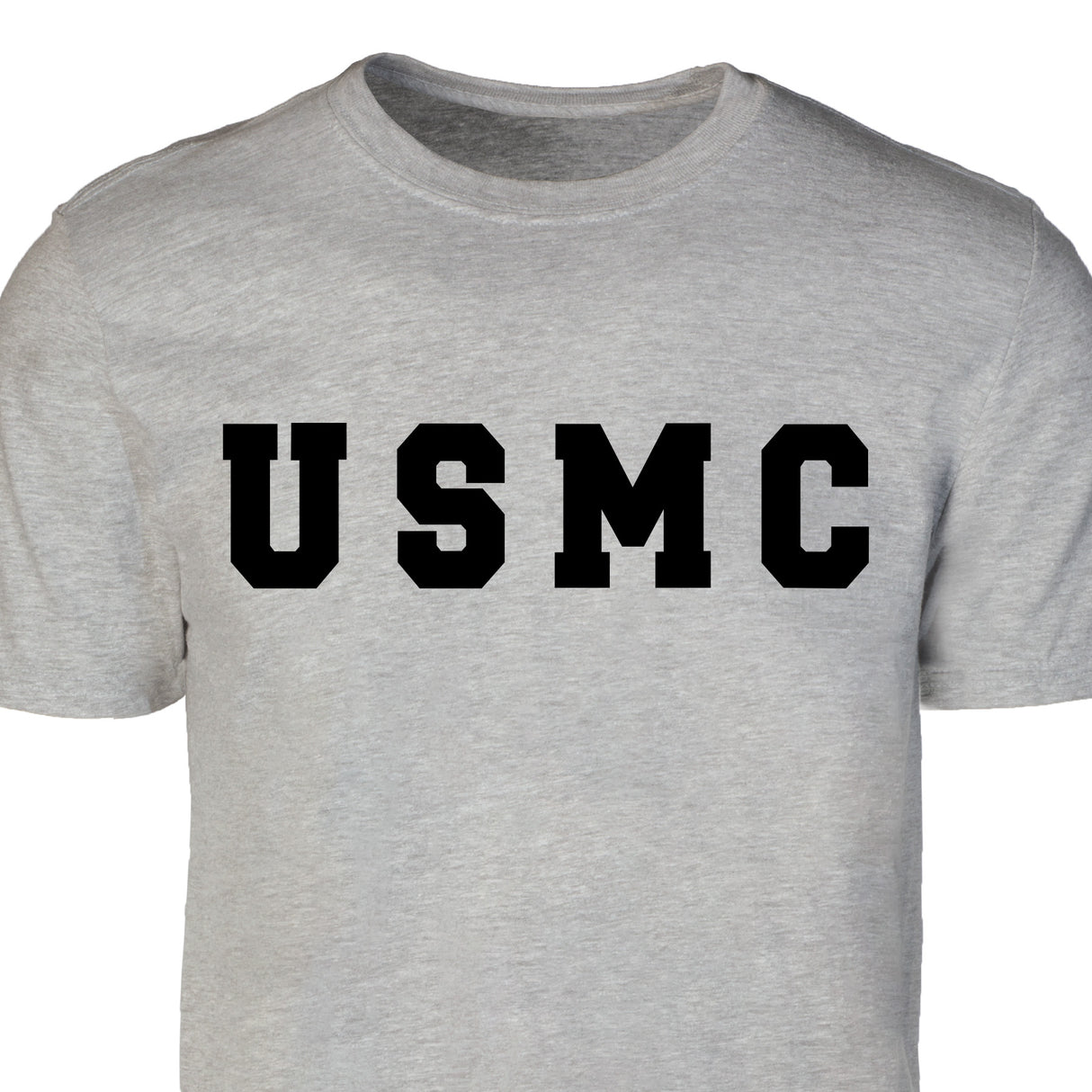 USMC Bold Black Letters on Gray T-shirt - SGT GRIT