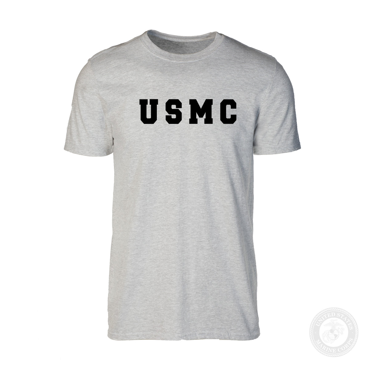 USMC Bold Black Letters on Gray T-shirt - SGT GRIT