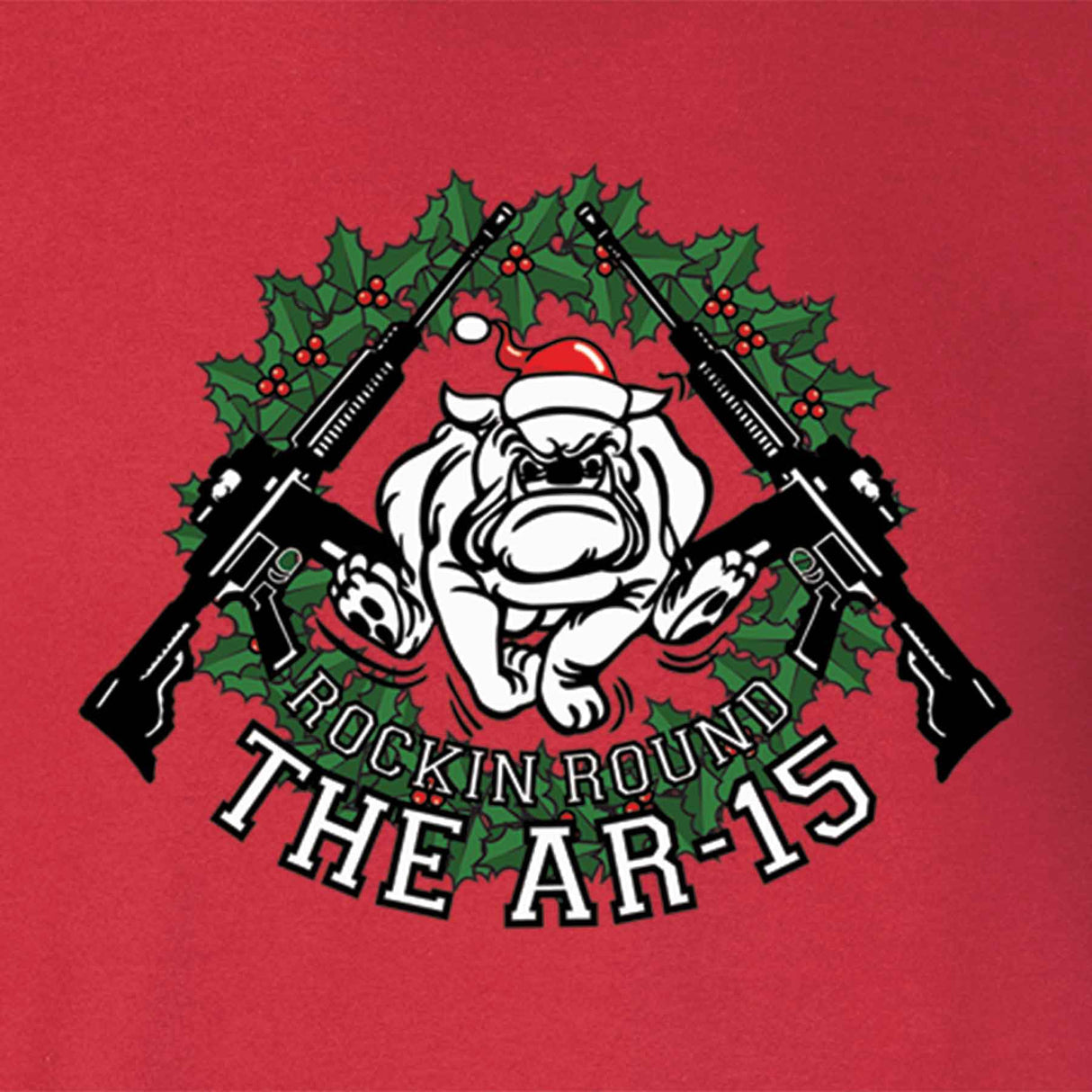 Marine Mascot Rockin' Around the AR-15 Holiday T-shirt - SGT GRIT