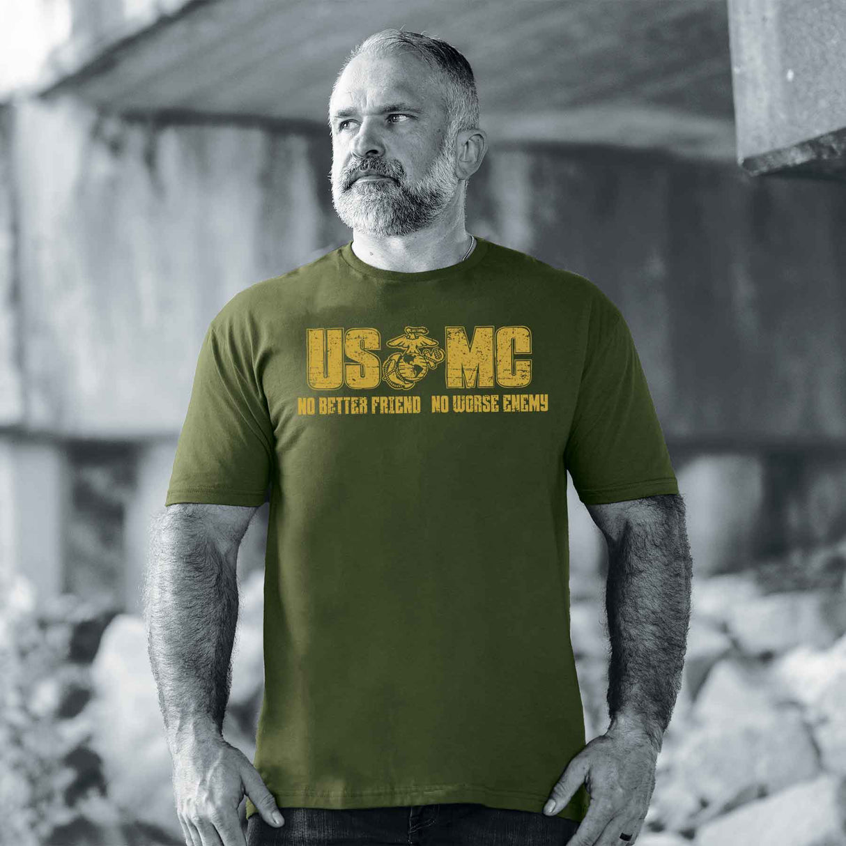 USMC No Better Friend, No Worse Enemy T-shirt - SGT GRIT