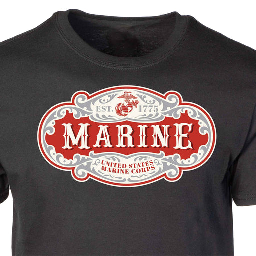 USMC Marine Scroll T-shirt, black - SGT GRIT