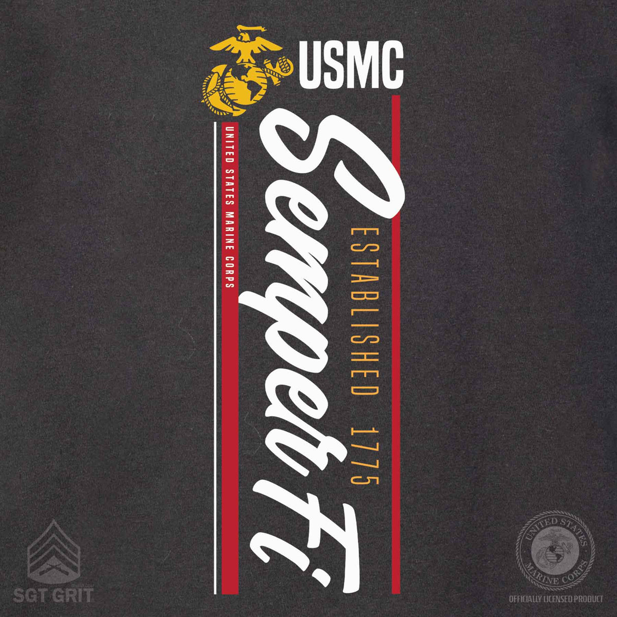 USMC Semper Fi Vertical T-shirt - SGT GRIT