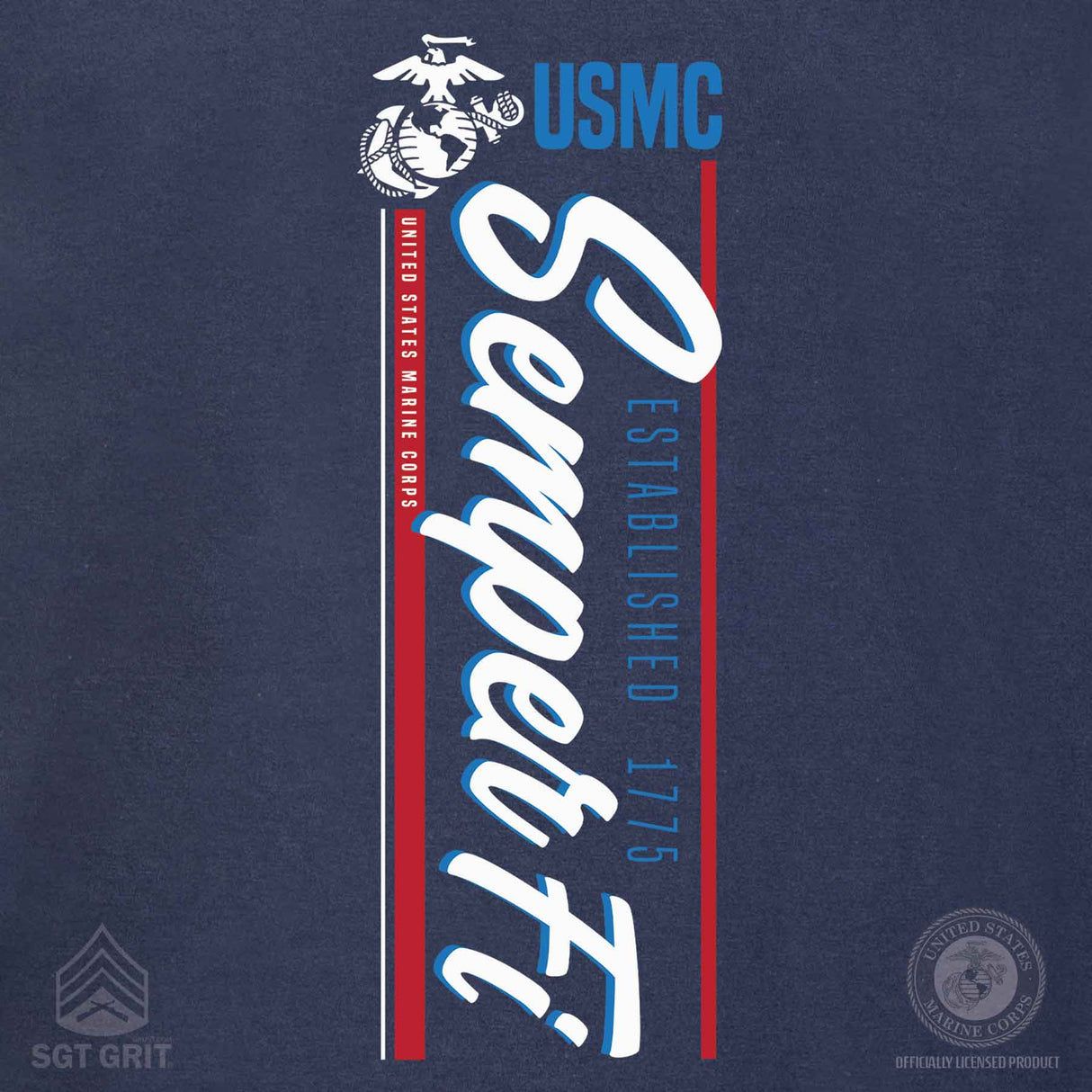 USMC Semper Fi Vertical T-shirt - SGT GRIT