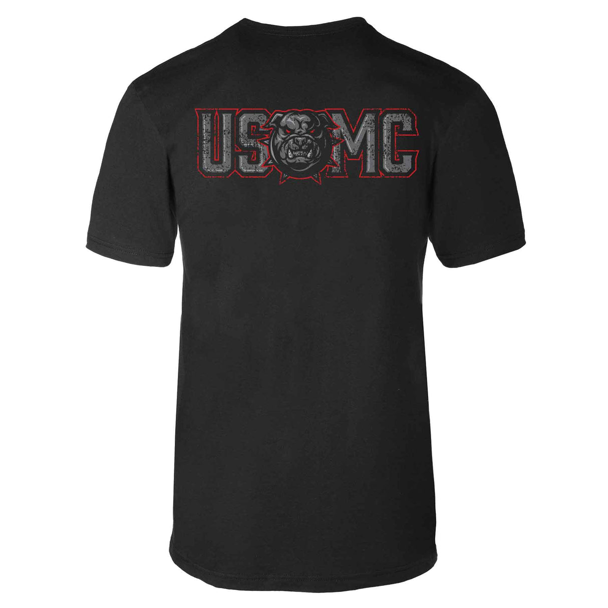 USMC Devil Dog Back With Front Pocket T-shirt, Gray EGA - SGT GRIT