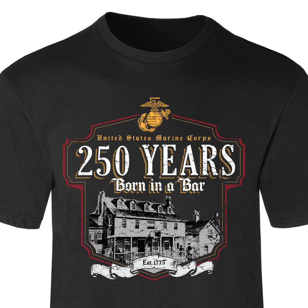 USMC Born in a Bar 250 Years T-Shirt - SGT GRIT