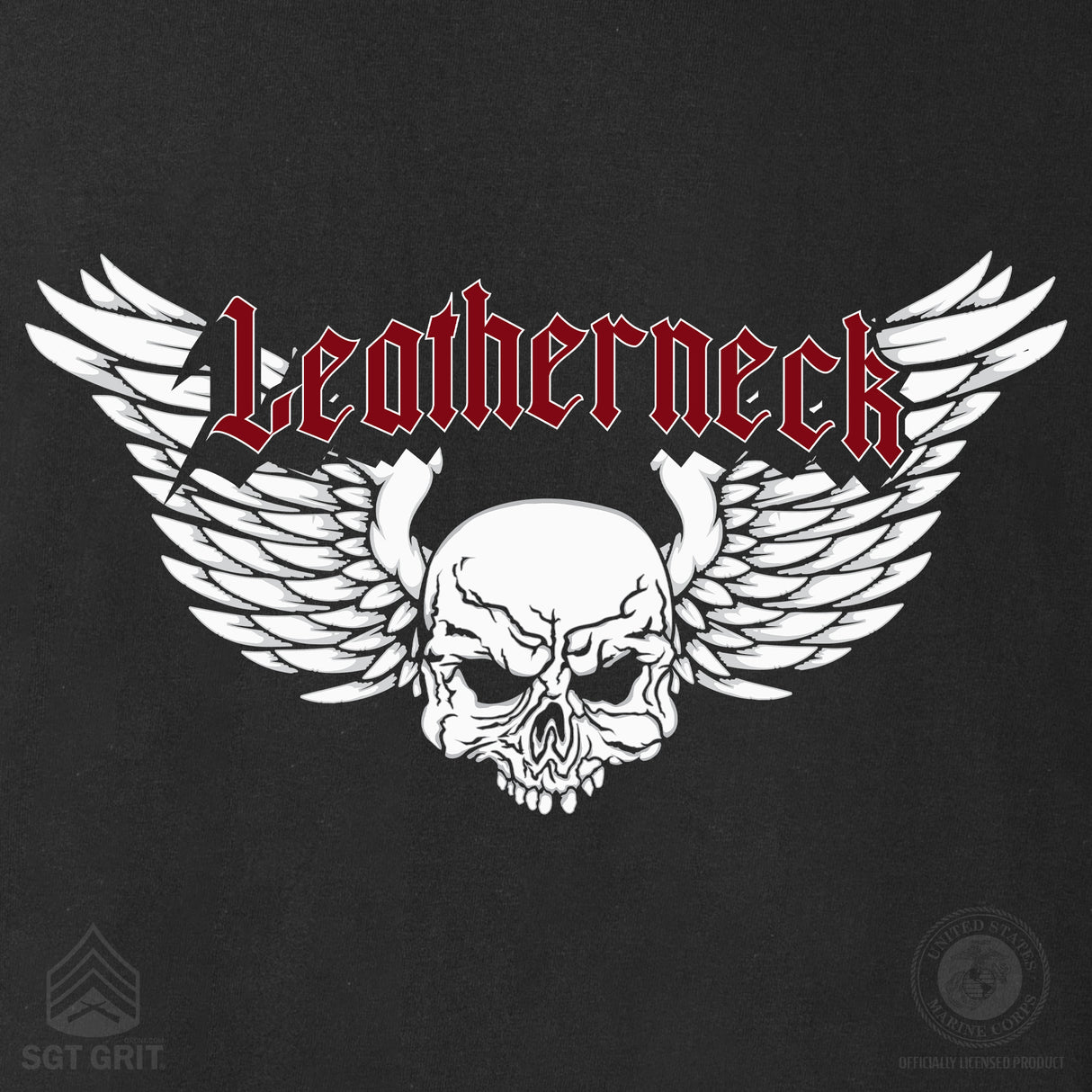 Leatherneck Skull T-Shirt - Black - SGT GRIT