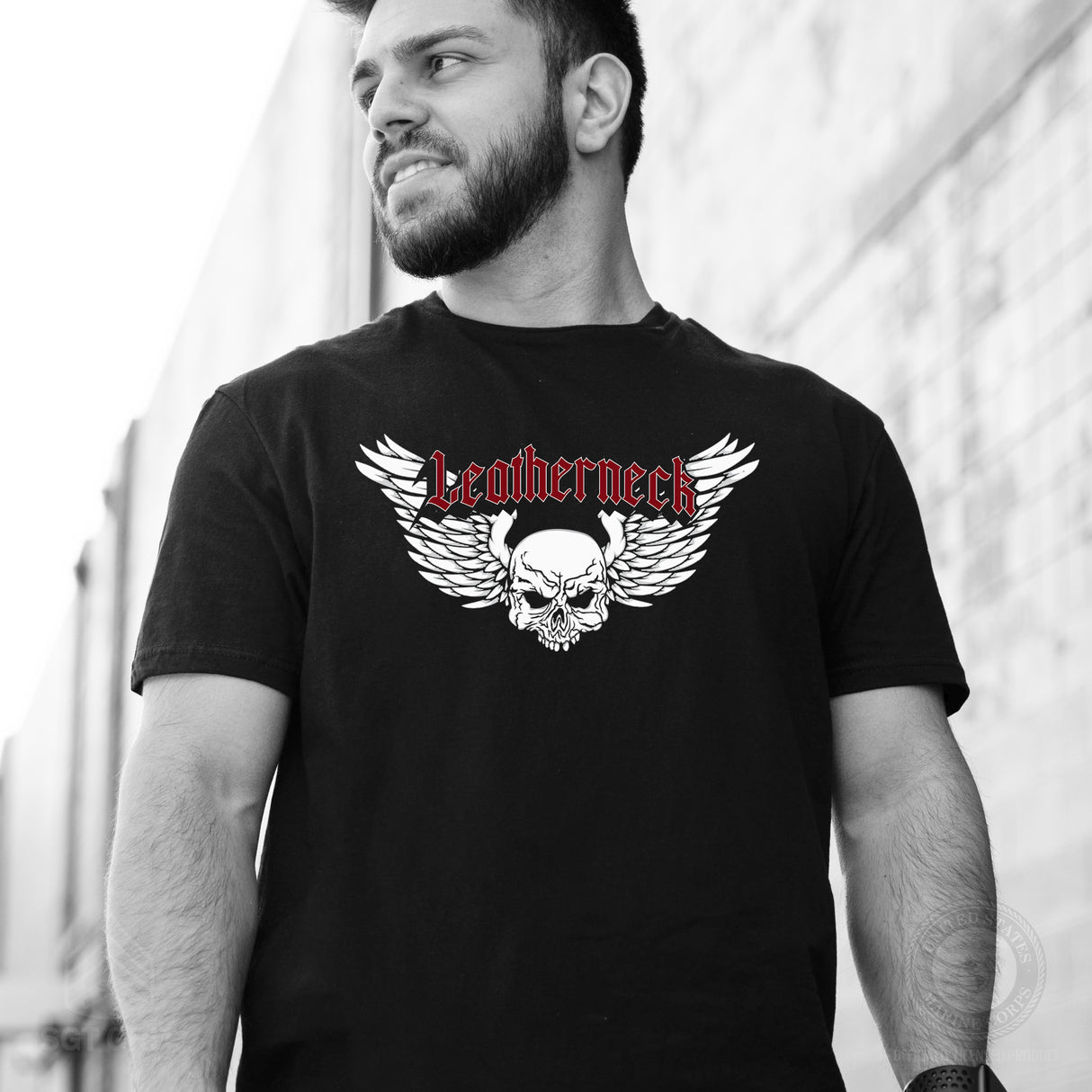 Leatherneck Skull T-Shirt - Black - SGT GRIT