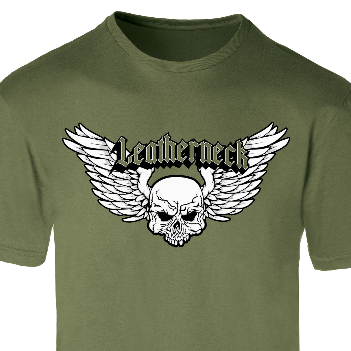Leatherneck Skull T-Shirt - OD Green - SGT GRIT
