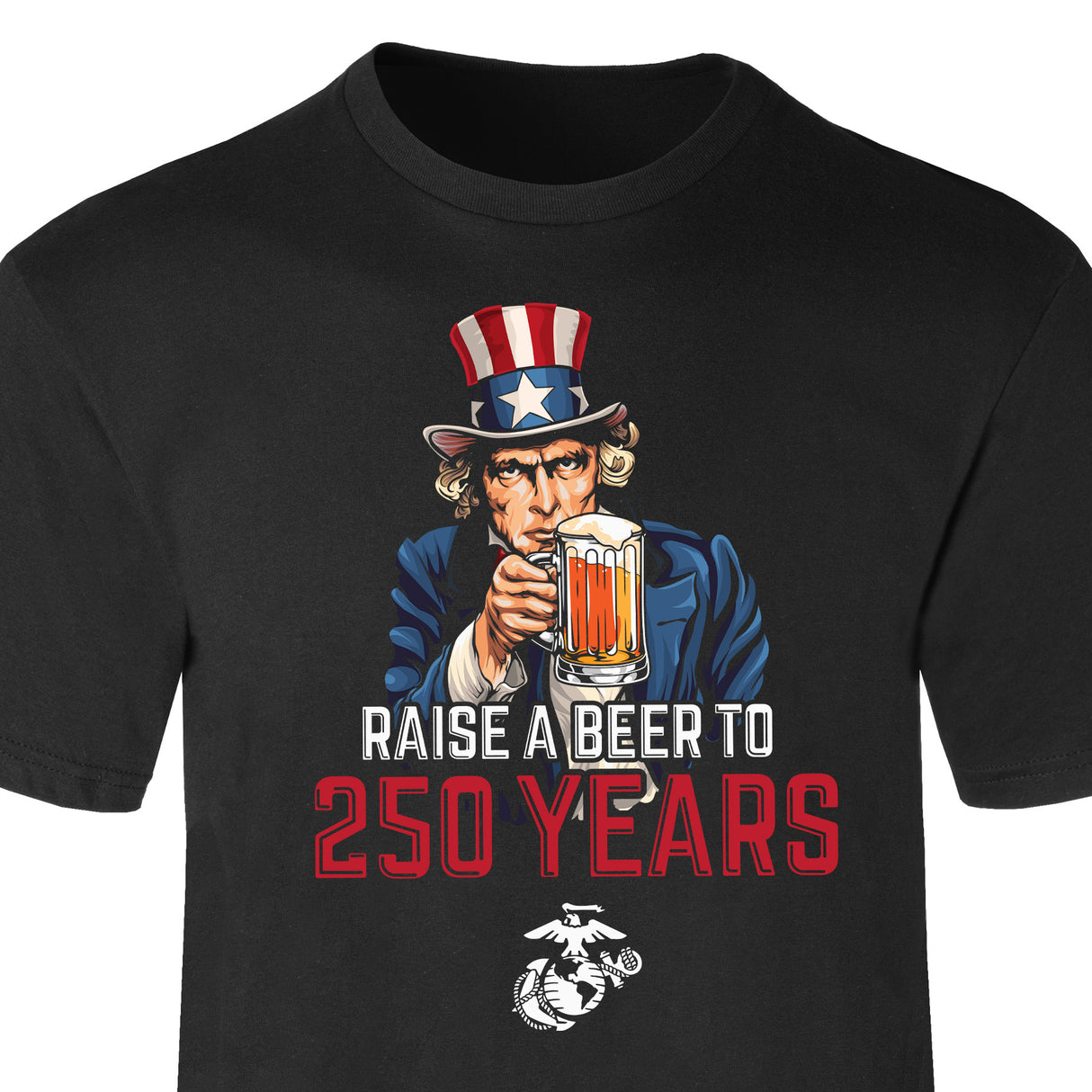 USMC Raise A Beer to 250 Years T-Shirt - SGT GRIT