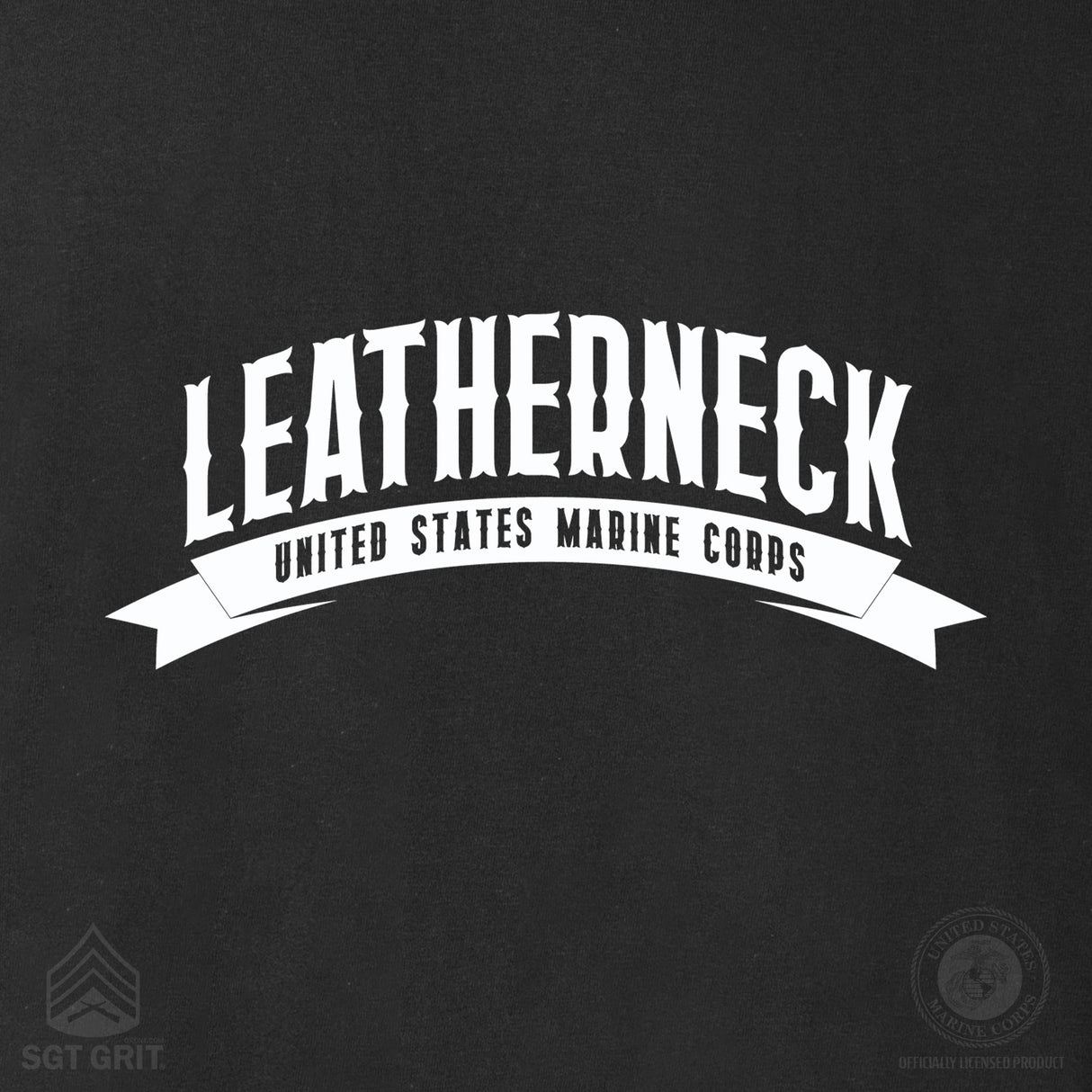 USMC Leatherneck Left Chest T-Shirt- Black - SGT GRIT